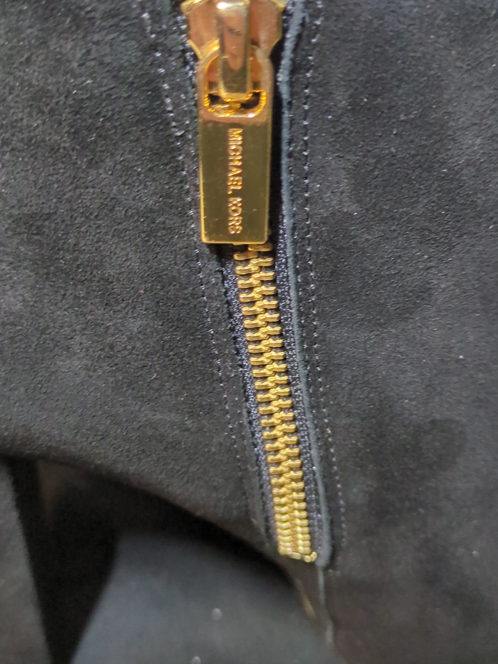 Michael Kors Black Suede High Heel Ankle Boots w/Gold Zippers NOW ONLY $55 WOW - Picture 2 of 13